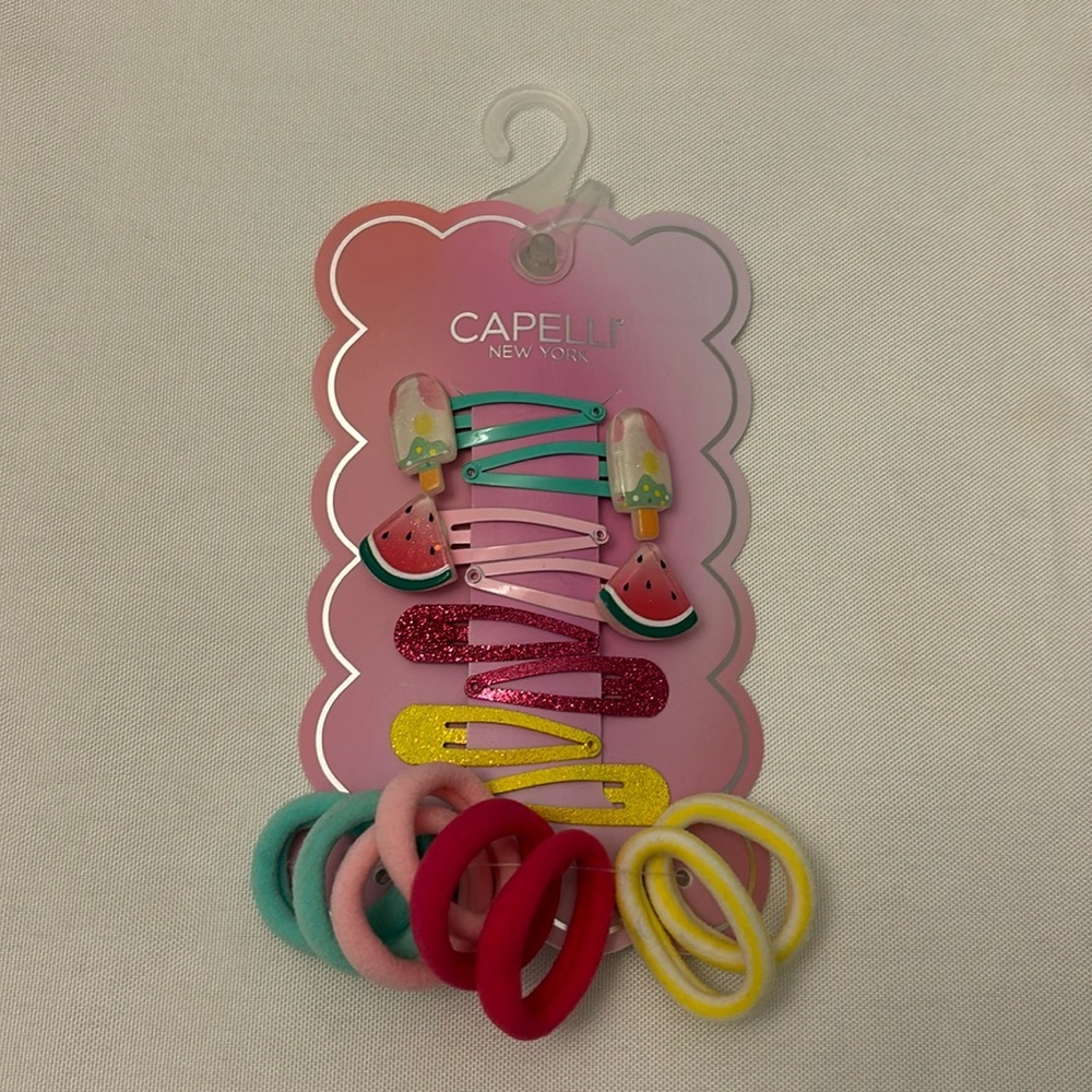 Capelli Hair Clips and Hair Ties Set Summer Themed